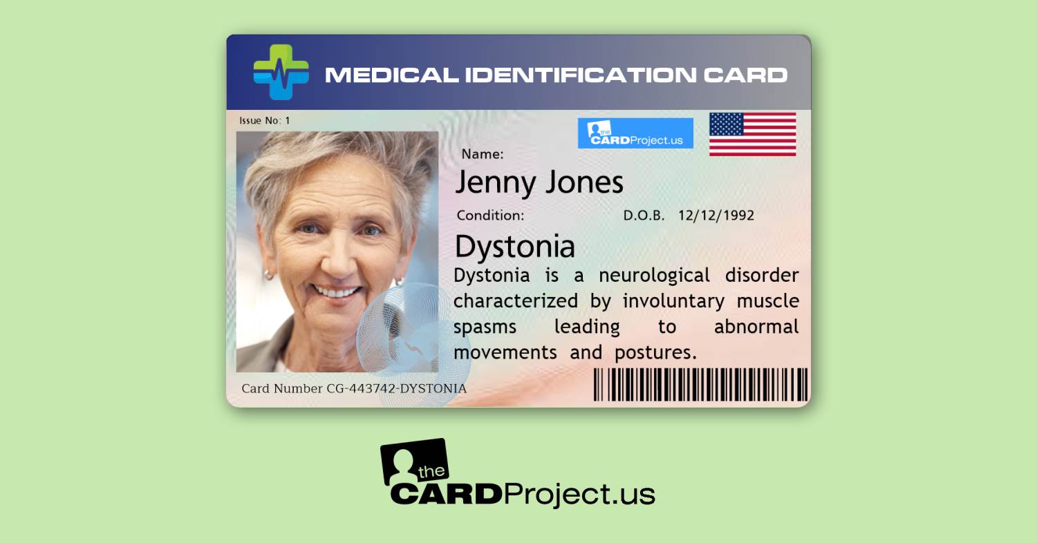 Dystonia Premium Medical Card (FRONT)